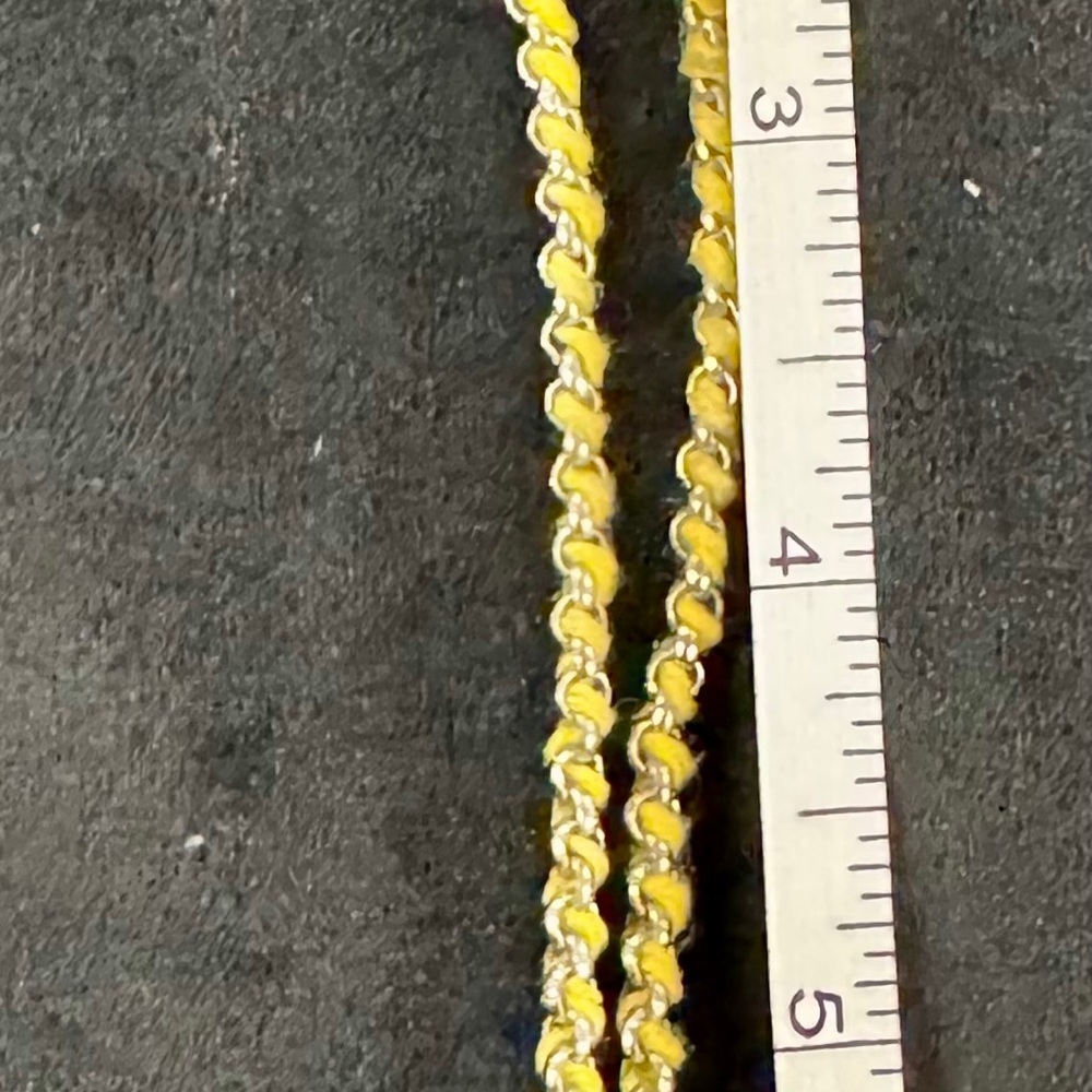 AEO Yellow Woven Charm Bracelet with Hearts and Evil Eye Bead - Picture 3 of 4